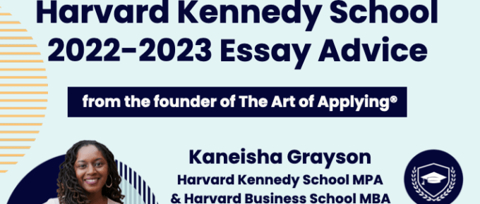 cover image showing Kaneisha Grayson and the text Harvard Kennedy School 2022-2023 Essay Advice